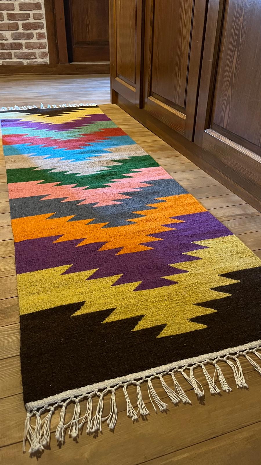 Serenad Gökkuşağı Yün Kilim